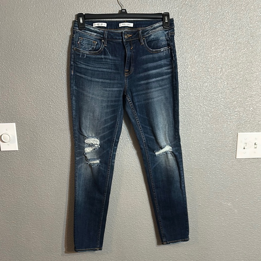 Vigoss Dark Blue Distressed Skinny Jeans